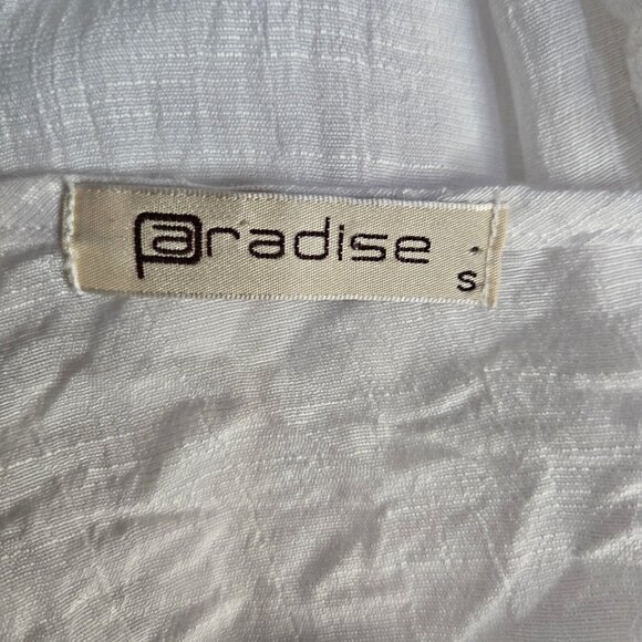 Y2K White Sleeveless Mini Dress Ruffled Pink Rosette Size s Fairy Boho Festival - Picture 8 of 9